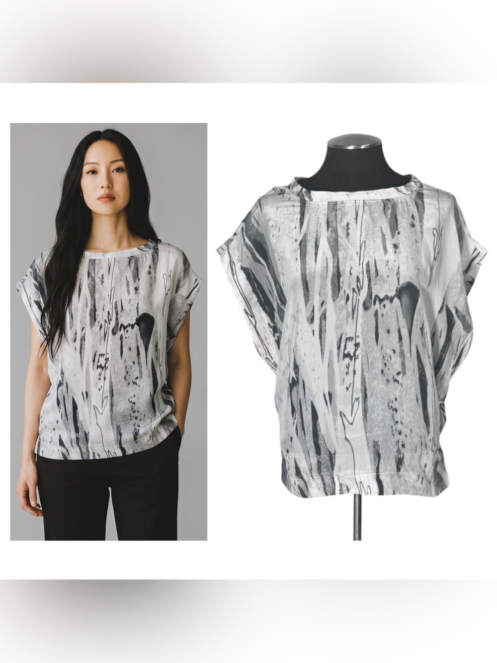 🆕 Ecote – Silk Print Cap Sleeve Top – Urban Outfitters - Medium